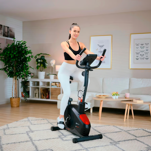 Велотренажер Hop-Sport HS-2080 Spark чорно-червоний (2025) 5902308236462 фото