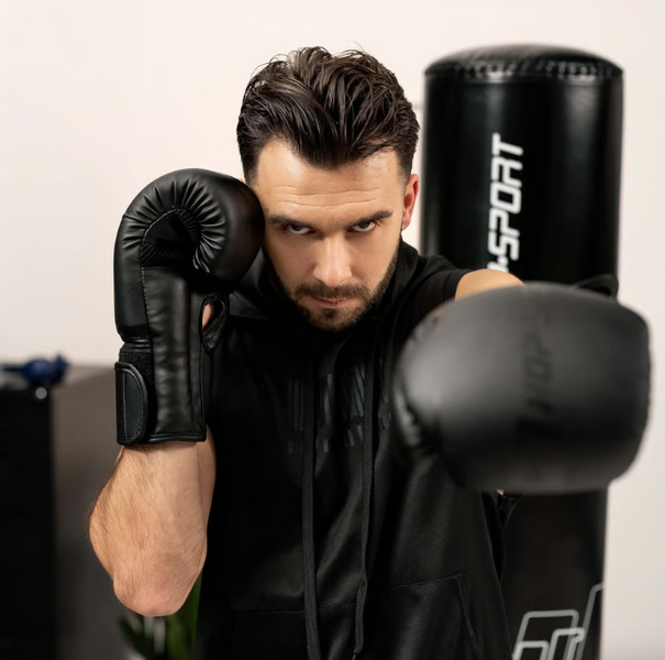 Боксерські рукавиці Hop-Sport HS-BG10 10oz чорні 5902308231627 фото