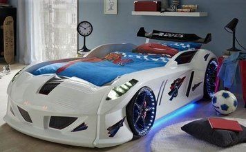 Дитяче ліжко машина з підсвічуванням Jaguar Speedy boy, біла Туреччина 808.01.03 фото