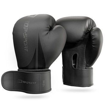 Боксерські рукавиці Hop-Sport HS-BG12 12oz чорні 5902308231634 фото