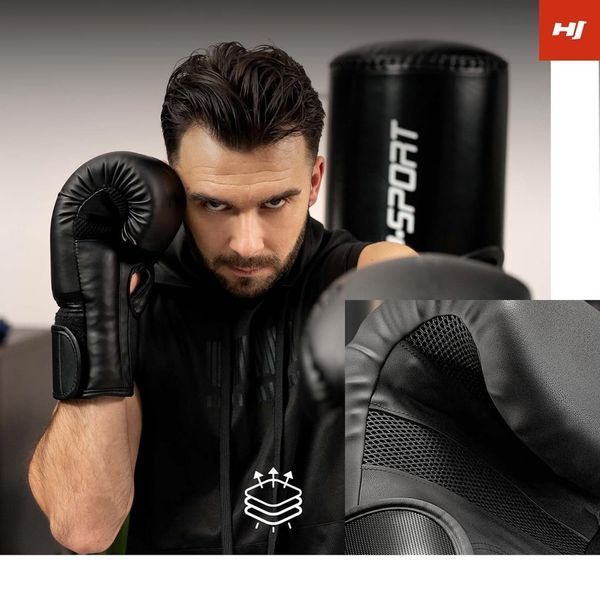 Боксерські рукавиці Hop-Sport HS-BG12 12oz чорні 5902308231634 фото