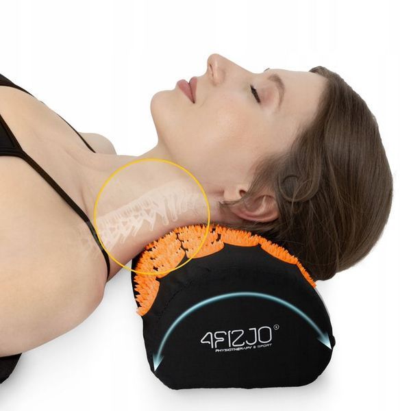 Килимок акупунктурний з валиком 4FIZJO Classic Mat XL Аплікатор Кузнєцова Black/Orange (P-5907222931776) 154205-2692 фото