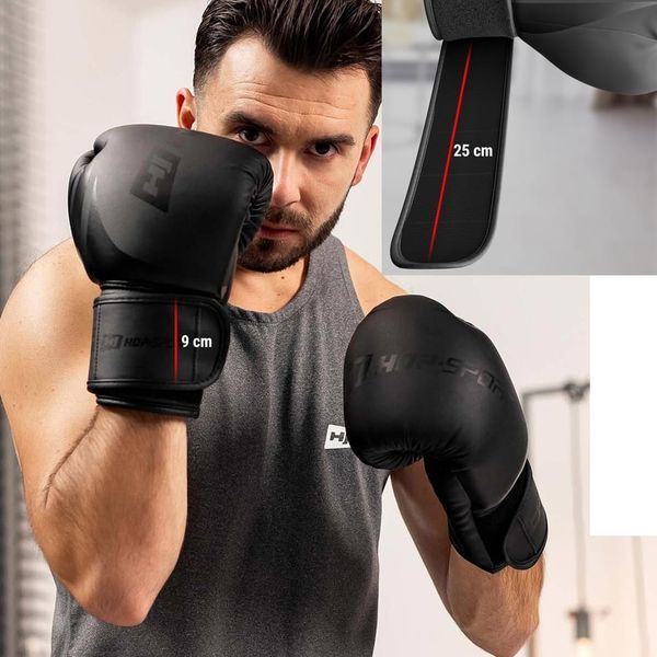 Боксерські рукавиці Hop-Sport HS-BG12 12oz чорні 5902308231634 фото