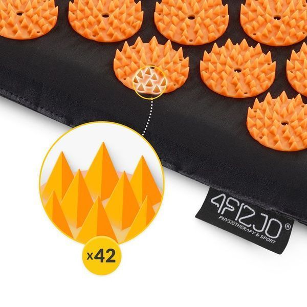 Килимок акупунктурний з валиком 4FIZJO Classic Mat XL Аплікатор Кузнєцова Black/Orange (P-5907222931776) 154205-2692 фото