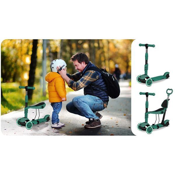Самокат дитячий триколісний Ricokids Todi зелений 765403 фото