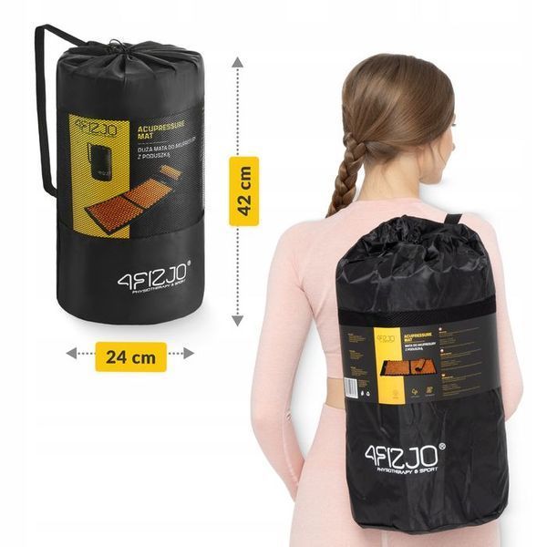 Килимок акупунктурний з валиком 4FIZJO Classic Mat XL Аплікатор Кузнєцова Black/Orange (P-5907222931776) 154205-2692 фото