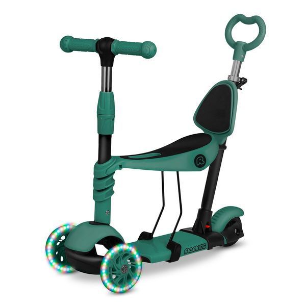 Самокат дитячий триколісний Ricokids Todi зелений 765403 фото