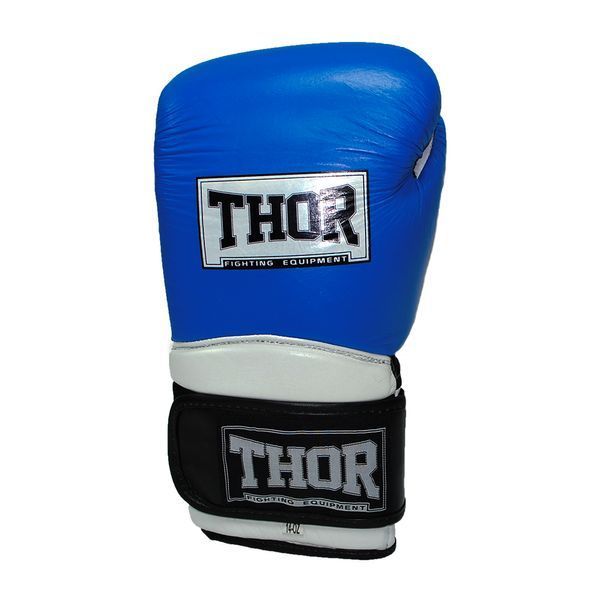 Боксерські рукавички THOR PRO KING 14oz синьо-біло-чорні (PU шкіра) 8041/03(PU) B/Wh/Bl 14 oz. фото