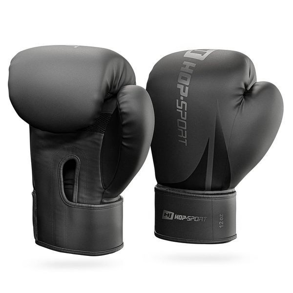 Боксерські рукавиці Hop-Sport HS-BG12 12oz чорні 5902308231634 фото