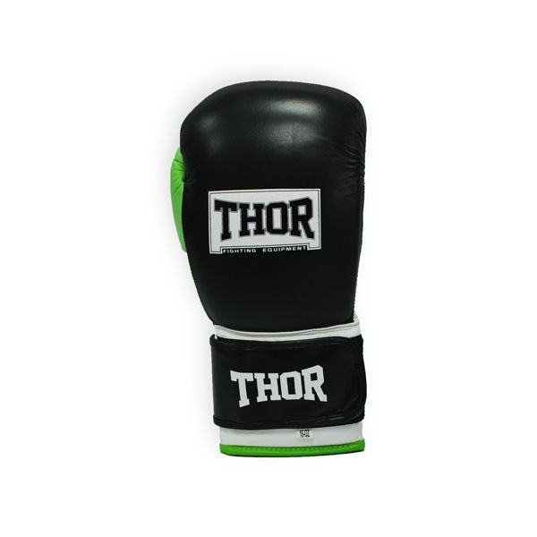 Рукавички боксерські THOR TYPHOON 16oz / шкіра / чорно-зелено-білі 149481-1888 фото