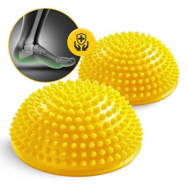 Півсфера масажна балансувальна 4FIZJO Balance Pad 16 см 2 шт масажер для ніг, стоп Yellow (P-5907739310460) P-5907739310460 фото