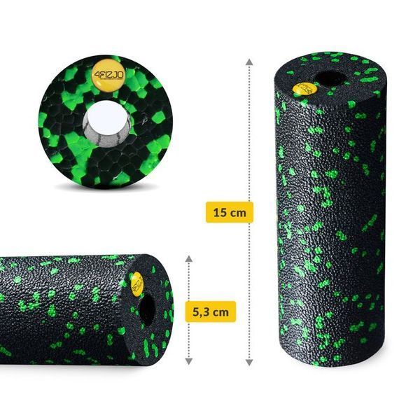 Масажний ролик 4FIZJO Mini Foam Roller 15 x 5.3 см (валик, роллер) Black/Green (P-5907222931950) 142303-2692 фото