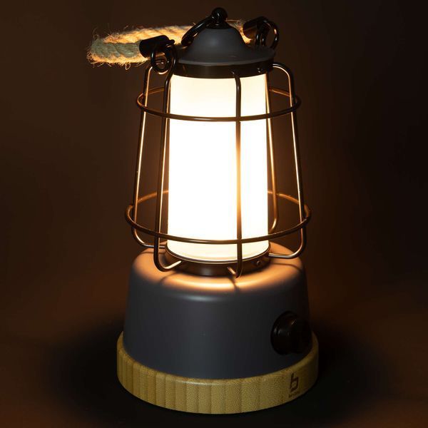 Ліхтар кемпінговий Bo-Camp Harlington Rechargable Dimming 370 Lumen Bamboo-Grey (5818921) DAS303872 фото