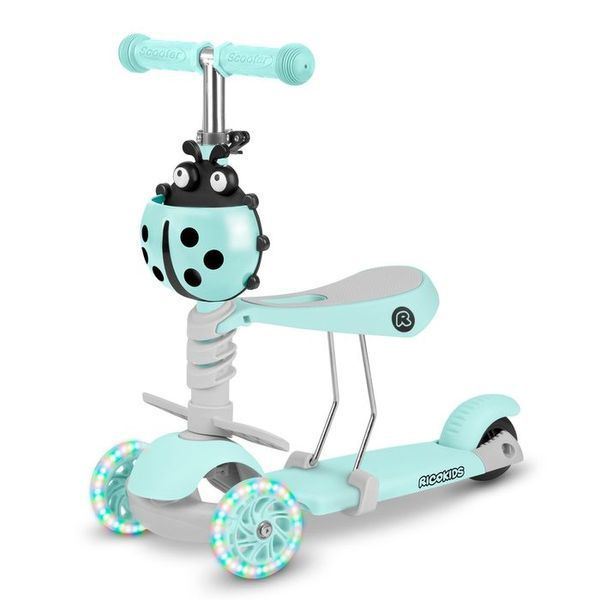 Самокат дитячий триколісний Ricokids Buggy м'ятний 765301 фото