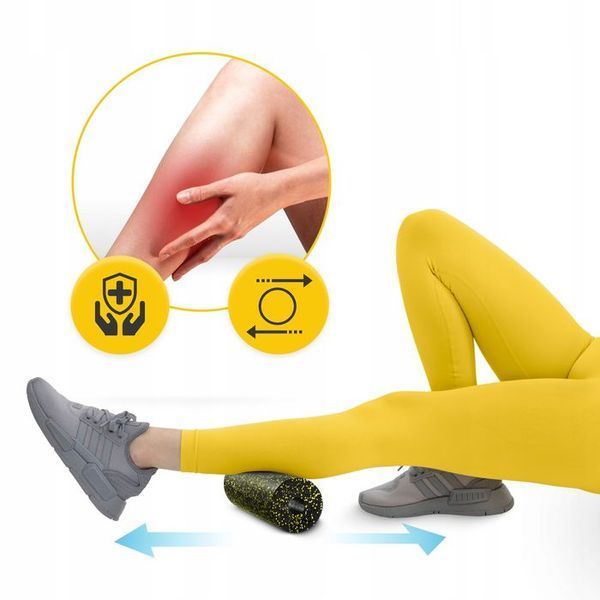 Масажний ролик 4FIZJO Mini Foam Roller 15 x 5.3 см (валик, роллер) Black/Yellow (P-5907222931790) 142304-2692 фото