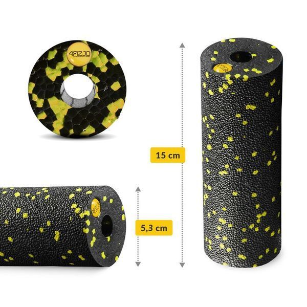Масажний ролик 4FIZJO Mini Foam Roller 15 x 5.3 см (валик, роллер) Black/Yellow (P-5907222931790) 142304-2692 фото