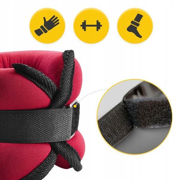 Обважнювачі-манжети для ніг та рук 4FIZJO 2 x 1 кг Black/Red (P-5907739311085) P-5907739311085 фото