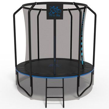 Батут FitToSky 252см Black Premium з сіткою та драбинкою 48 пружин 102250-3101 фото