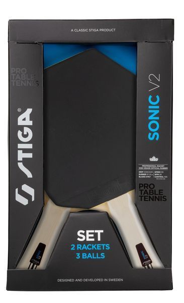 Набір для настільного тенісу Stiga Sonic V2 Cybershape &ndash; 2 ракетки, 3 м'ячі (1210-1206-35) 931946 фото