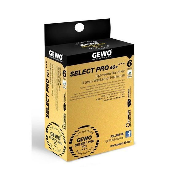 М'ячі для настільного тенісу Gewo Select Pro 40+ ITTF 6 шт (86481200) 144633-1285036 фото