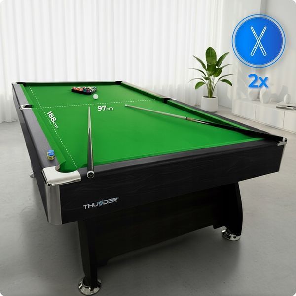 Більярдний стіл Thunder Bold Black 7FT &ndash; американський більярд, комплект аксесуарів, МДФ SET-BOLD-BLACK-7FT фото