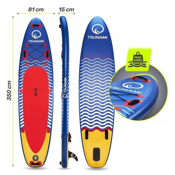 Надувна SUP дошка TSUNAMI 350 см з веслом Wave T04 (P-5907739314239) P-5907739314239 фото
