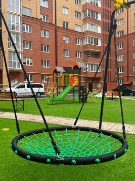Гойдалка гніздо лелеки Lux 120 см зелений 142011-126860 фото
