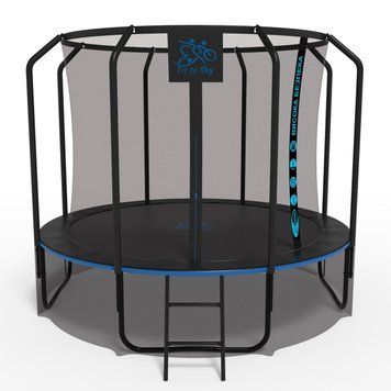 Батут FitToSky 312см Black Premium з сіткою та драбинкою 60 пружин 102251-3101 фото