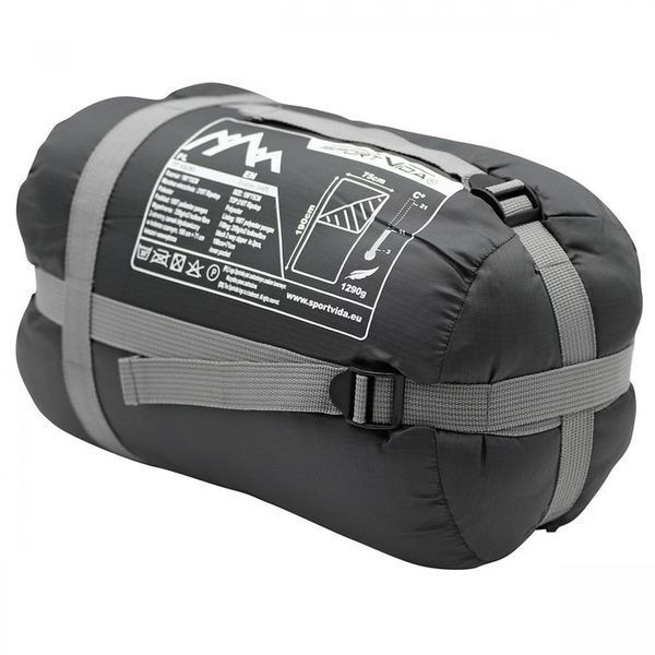 Спальний мішок (спальник) ковдра SportVida SV-CC0068 -3 ...+21&deg;C R Black/Grey 5446-2692 фото