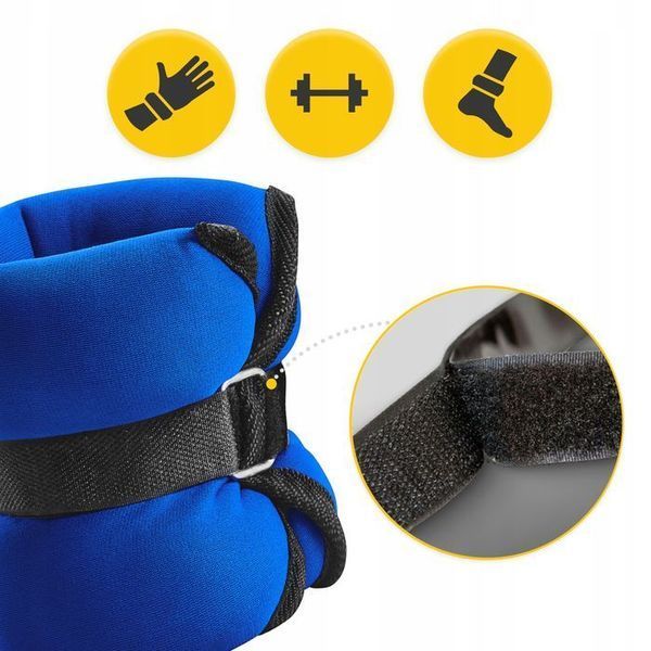 Обважнювачі-манжети для ніг та рук 4FIZJO 2 x 3 кг Black/Blue (P-5907739311115) 145421-2692 фото