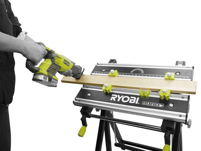 Ryobi Верстак складаний RWB03 600х570х760мм навантаження до 100кг 12.5кг 150278-129937 фото