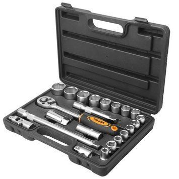 Tolsen Набір інструментів, набір торцевих головок 1/2", 22шт, CrV 151262-129937 фото