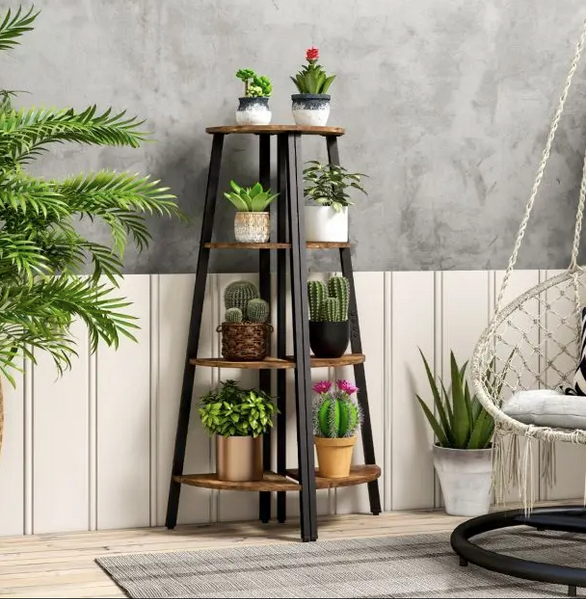 Етажерка Costway Leo кутова в стилі Loft 5903332062340 фото