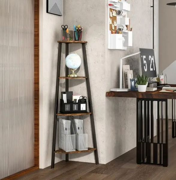 Етажерка Costway Leo кутова в стилі Loft 5903332062340 фото