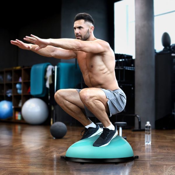 Балансувальна півсфера Gymtek G-42645 Flex Core Half Ball 58 см Блакитна &ndash; тренажер для балансу, силових і кардіо вправ вдома 5905884426456 фото
