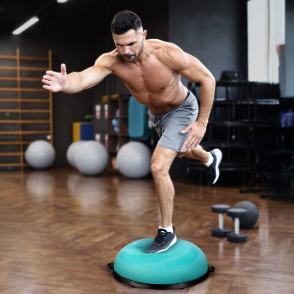 Балансувальна півсфера Gymtek G-42645 Flex Core Half Ball 58 см Блакитна &ndash; тренажер для балансу, силових і кардіо вправ вдома 5905884426456 фото