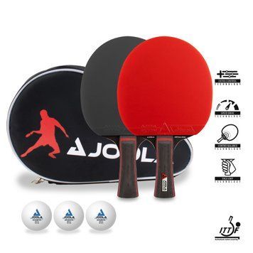 Набір для настільного тенісу Joola Match Pro 2 ракетки 3 м&rsquo;ячі з чохлом ITTF 932023 фото