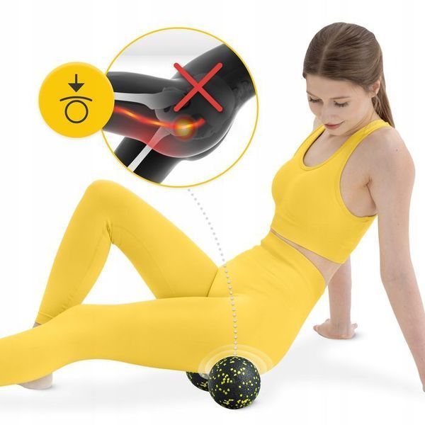 Масажний м'яч подвійний 4FIZJO EPP DuoBall 12 Black/Yellow (P-5907222931332) 154261-2692 фото