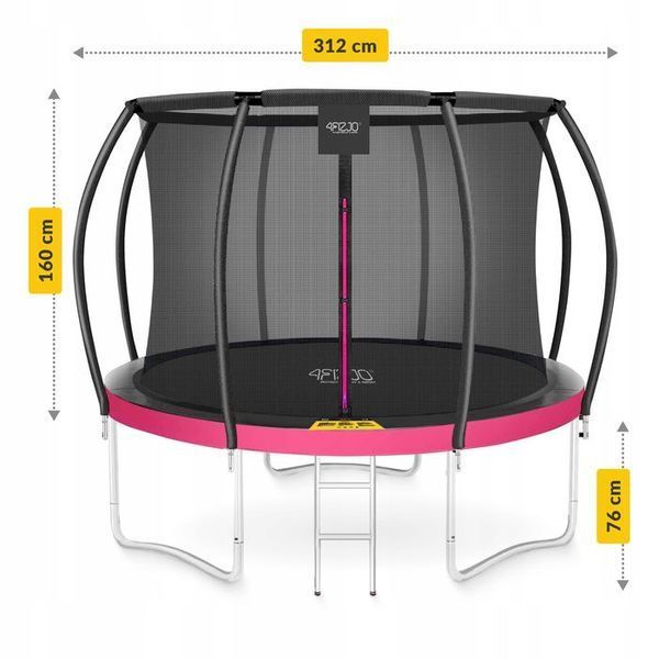 Батут із внутрішньою сіткою 4FIZJO PRO 10FT 312 см Black/Pink (P-5907739314604) 150653-2692 фото