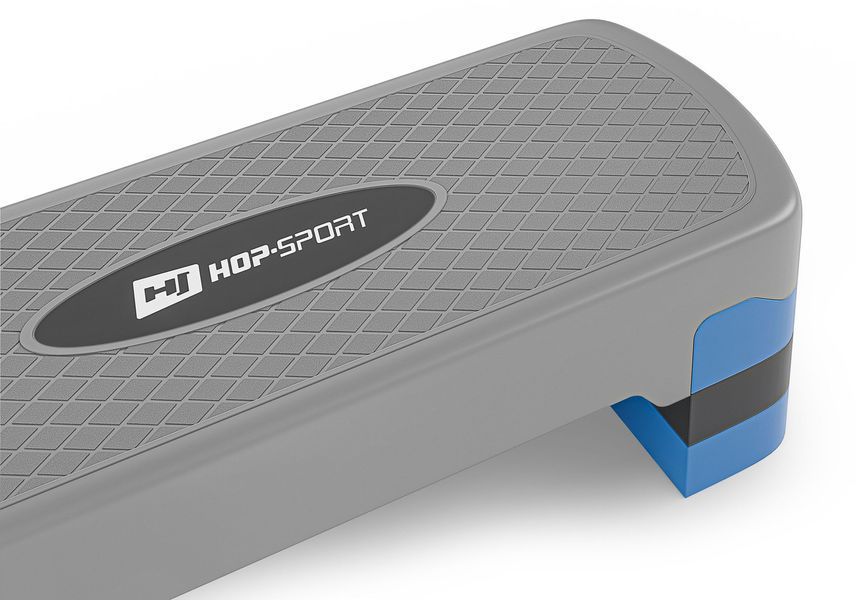 Степ-платформа Hop-Sport HS-PP020AS серо-синяя &ndash; универсальная регулируемая платформа для домашних аэробных тренировок 5902308226180 фото