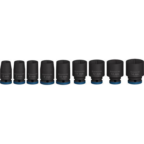 Набір ударних торцевих головок Bosch Professional Standart 9шт 1/4" 25мм 2.608.003.034 фото