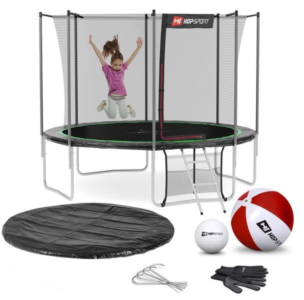 Батут Hop-Sport з внутрішньою сіткою (4 ноги) 10ft (305cm) Чорно-зелений 2897-1664 фото
