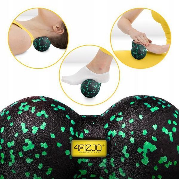 Масажний м'яч подвійний 4FIZJO EPP DuoBall 12 Black/Green (P-5907222931325) 147919-2692 фото