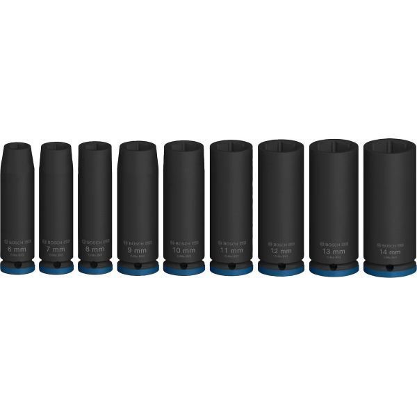 Набір ударних торцевих головок Bosch Professional Deep 9шт 1/4" 50мм 2.608.003.035 фото