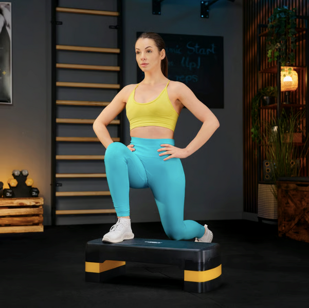 Степ платформа Trex Sport TX-030AS 3 рівнева чорно-жовтий 5902308235366 фото