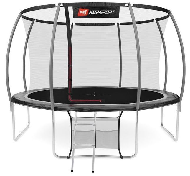Батут Hop-Sport Premium з внутрішньою сіткою 12ft (366cm) Чорно-сірий 2901-1664 фото