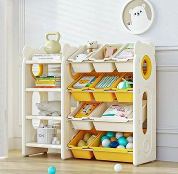 Стелаж з контейнерами Terrio "Teddy Maxi L&rdquo; Жовто-білий 146049-163765 фото