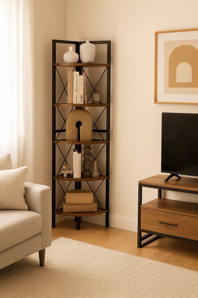 Етажерка Costway Signal кутова із металевим каркасом в стилі Loft 5903332069822 фото