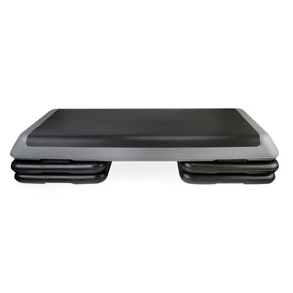 Степ-платформа Cornix Pro 3-ступінчаста 109x41x10-20 см &ndash; регульована платформа для аеробіки та силових вправ, чорна/сіра XR-0403 фото