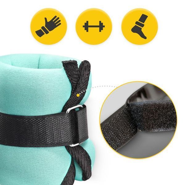 Обважнювачі-манжети для ніг та рук 4FIZJO 2 x 0.5 кг Black/Turquoise (P-5907739311887) P-5907739311887 фото